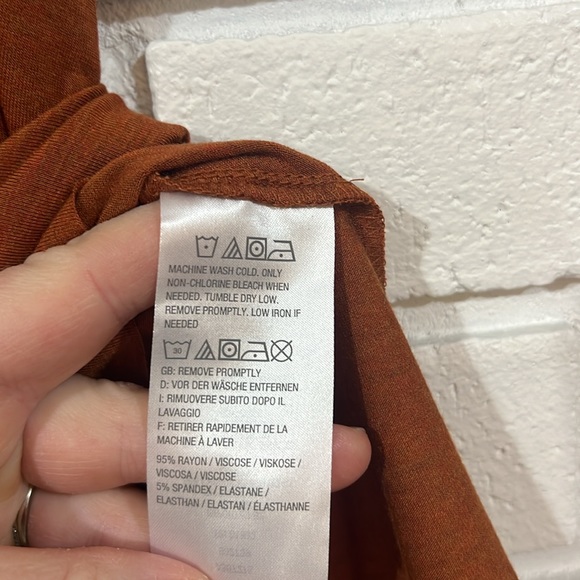 LOGO by Lori Goldstein Burnt Orange Layers Sleeveless Top - Picture 4 of 6